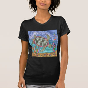 T-shirt Art de tortue marine hippocampe psychédélique