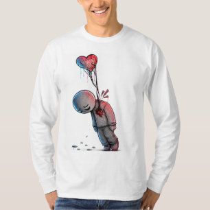 T-Shirt Art de Tristesse Émotionnelle et de Cœur B