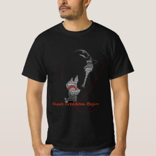 T-shirt Art de typographie de cheval   La liberté commence