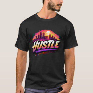 T-shirt Art de ville au coucher du soleil synthwave rétro