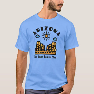 T-shirt Art Déco Arizona Le Grand Canyon State Texte noir