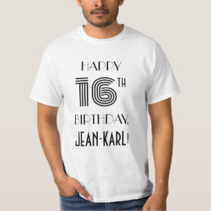 T-shirt Art Déco Inspiré Look 16th Birthday Party Shirt