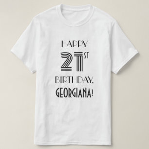 T-shirt Art Déco Inspiré Look 21e Anniversaire Fête Chemis
