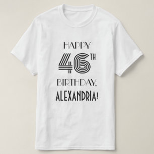 T-shirt Art Déco Inspiré Look 46th Birthday Party Shirt
