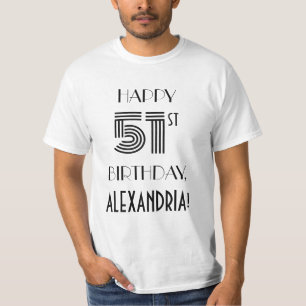 T-shirt Art Déco Inspiré Look 51e Anniversaire de fête che