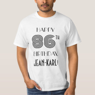 T-shirt Art Déco Inspiré Look 86th Birthday Party Shirt