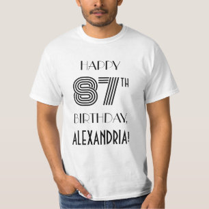 T-shirt Art Déco Inspiré Look 87th Birthday Party Shirt