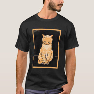 T-shirt Art Déco Orange Tabby Chat Siège Art Nouveau Class