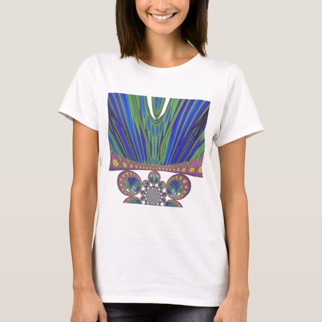 T-shirt Art Décoratif Bleu d'Afrique Design Imprimer (Devant)