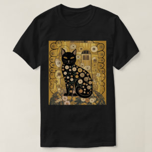 T-shirt Art décoratif de chat noir dans le style de Gustav
