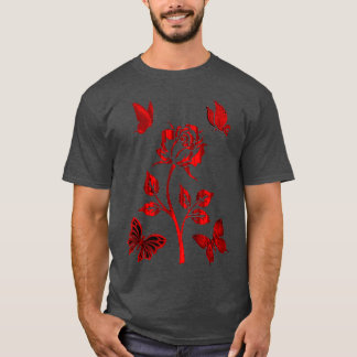 T-shirt art des fleurs rouges art floral pastel art floral