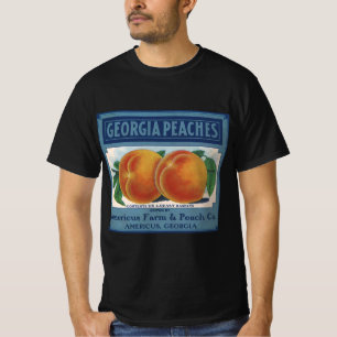 T-shirt Art d'étiquette de caisse de fruits vintage, pêche