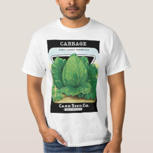 T-shirt Art d'étiquette de paquet de graines vintage, chou