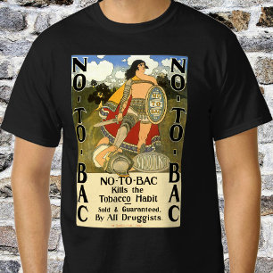T-shirt Art d'étiquette de produit vintage, Non au tabac,