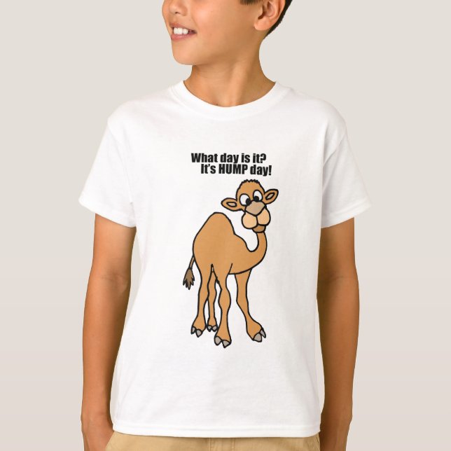 T-shirt Art drôle de chameau de journée en milieu de (Devant)