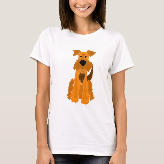 T-shirt Art drôle de chien d'Airedale Terrier (Devant)