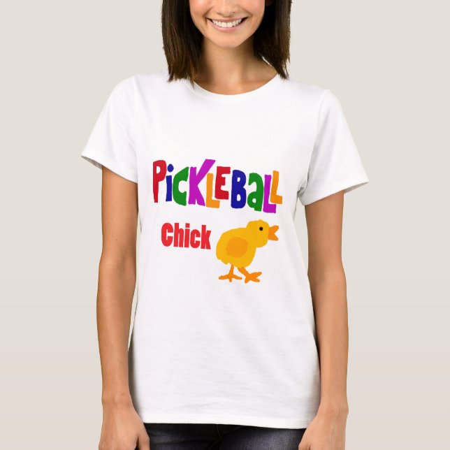 T-shirt Art drôle de poussin de Pickleball (Devant)
