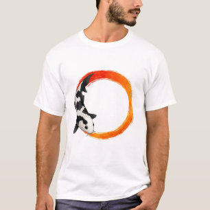 T-shirt Art du Cercle Zen de Carpes Koï – Design Minimalis