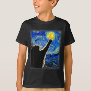 T-shirt Art du ciel nocturne Chat Étoilé Art Chat Amateur