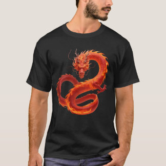 T-shirt Art du dragon de feu rouge | Conception de dragon