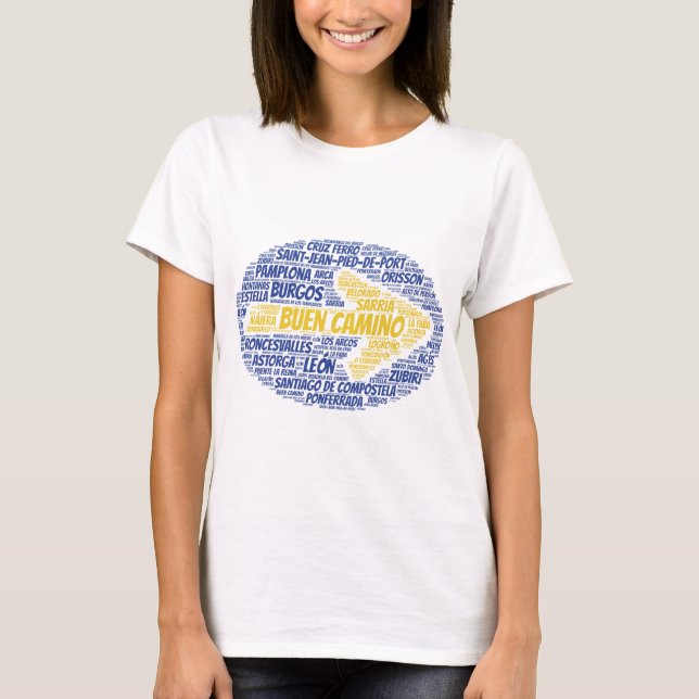T-shirt Art du mot Buen Camino (Devant)
