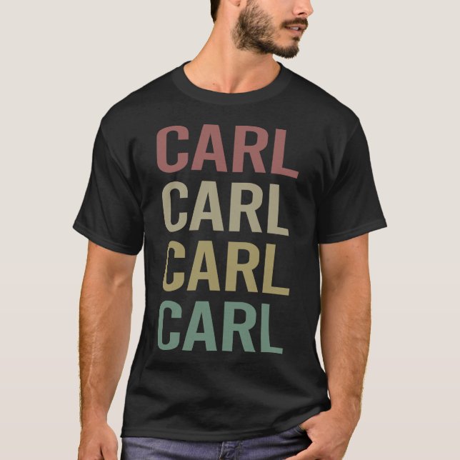 T-shirt Art du texte coloré - Carl Name (Devant)