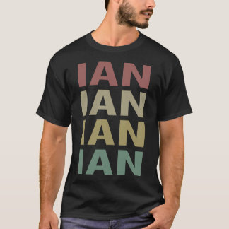 T-shirt Art du texte coloré - Nom Ian