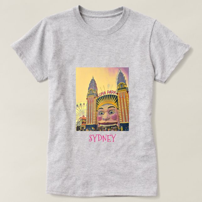 T-shirt Art du voyage amusant de Sydney Luna Park (Design devant)