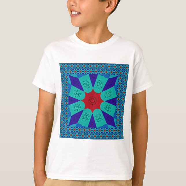 T-shirt Art Égyptien Ancien : Un Mandala Vibrant. (Devant)