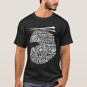 T-shirt Art enseignant Cadeau Art Word Cloud Palette