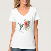 Art floral aquarelle oiseau-mouche coloré de la na