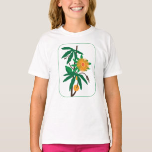 T-shirt Art floral aux fleurs d'oranger