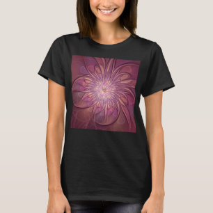 T-shirt Art floral fractal moderne abstrait couleurs de ba