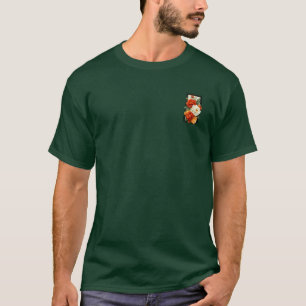 T-shirt Art floral orange et blanc élégant