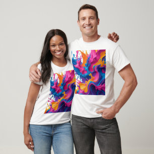 T-shirt Art fluide Abstrait vif - Design d'éclaboussure co