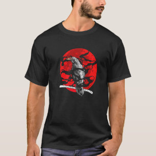 T-shirt Art foncé Lune rouge Norse Viking Raven Gothique N