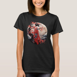 T-shirt Art Geisha japonais Imprimer Kimono Beaut traditio