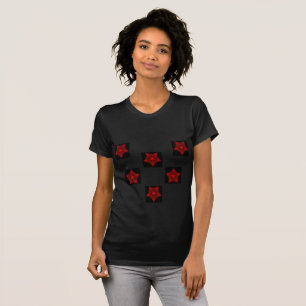 T-shirt Art géométrique fin sang étoile rouge coeur noir