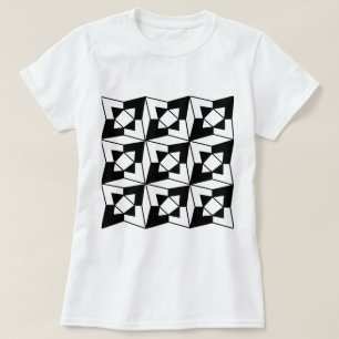 T-shirt Art géométrique noir et blanc