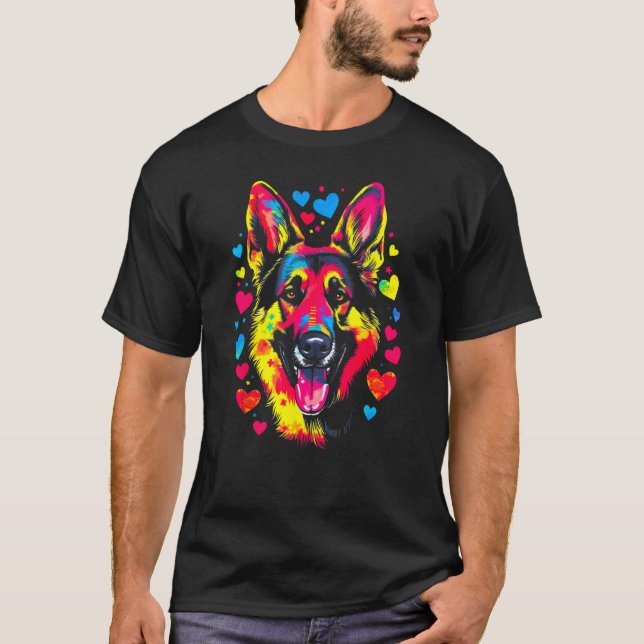 T-shirt Art German Shepherd Dog  1 (Devant)