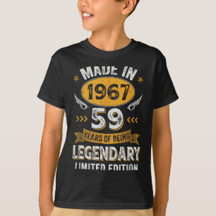 T-shirt Art Graphique Vintage 1967 59 Ans