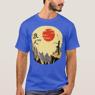 T-shirt Art japonais ancien Design rétro Samurai Fighter