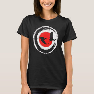 T-shirt Art japonais Enso Circle Grues volantes Ukiyo E Wo