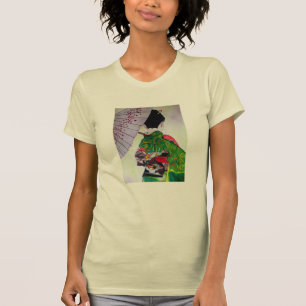 T-shirt Art japonais Geisha avec kimono et parapluie