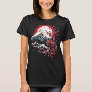 T-shirt Art japonais Mont Fuji Cerry Blossom Japon Aesth