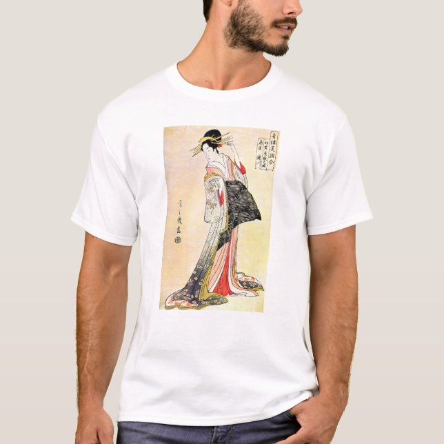 T-shirt Art japonais oriental classique frais de geisha (Devant)