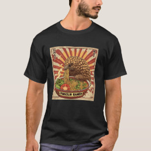 T-shirt Art Japonais Pop Timbres Nouilles Pangolin Ra