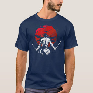 T-shirt Art japonais Samurai Vintage Fighter Retro Design