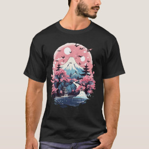 T-shirt Art japonais Ukiyo-e Geisha Cherry Blossom