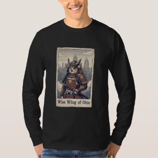 T-shirt Art japonais Ukiyo-e Ohio Hibou Samouraï Guerrier